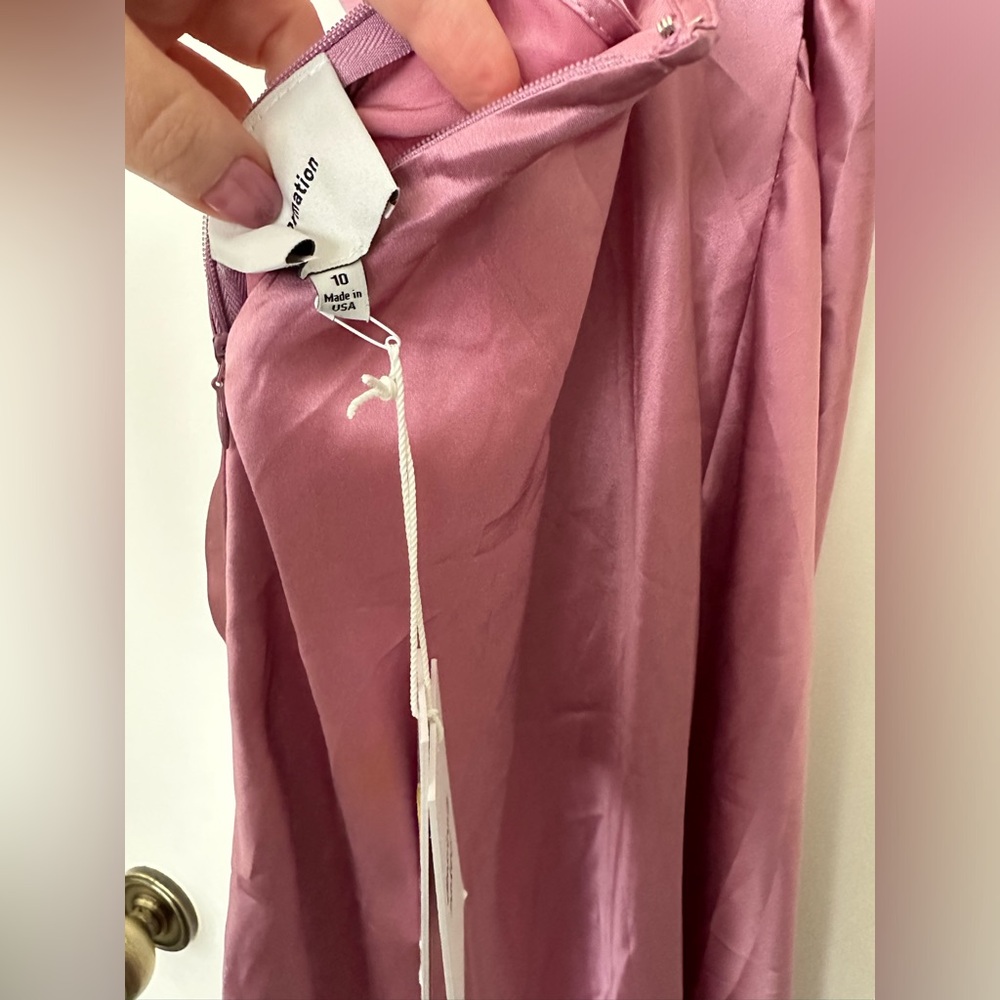 Reformation Cassette Satin Midi Dress in Sugar Plum - Picture 7 of 9